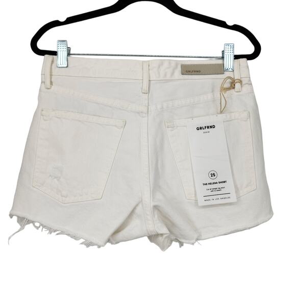 GRLFRND Distressed High Rise White Wash Denim Helena Short in Pierre Size 27 - Picture 6 of 6